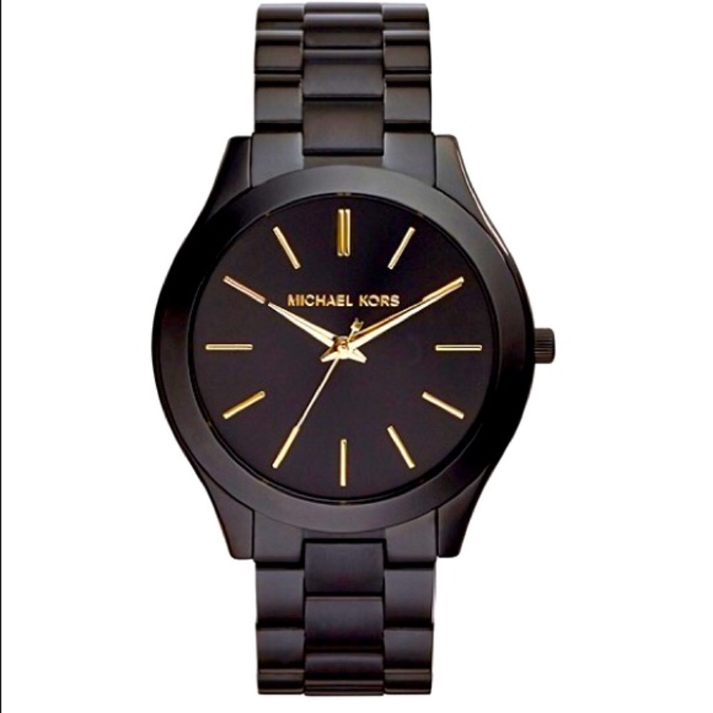 Michael Kors runway black stainless steel watch